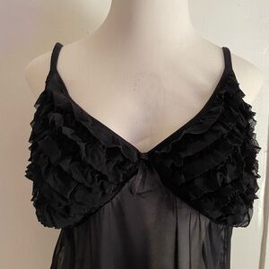 Cacique Black Ruffled Chemise
